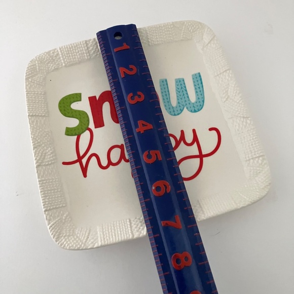 HALLMARK Sweet lil' Gift " Snow Happy " Square Ceramic Christmas Plate - Picture 6 of 11